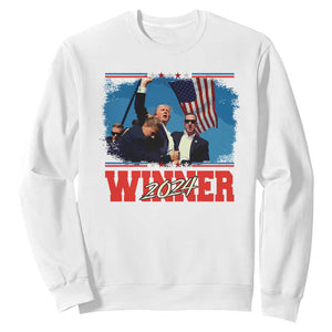 Trump 2024 Sweatshirt Winner US President American Patriotic TS09 White Print Your Wear