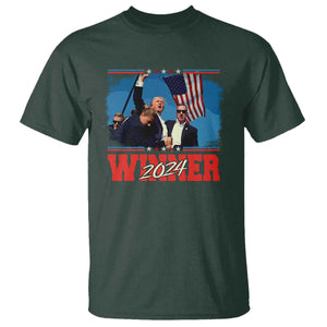 Trump 2024 T Shirt Winner US President American Patriotic TS09 Dark Forest Green Print Your Wear