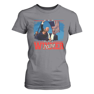 Trump 2024 T Shirt For Women Winner US President American Patriotic TS09 Charcoal Print Your Wear