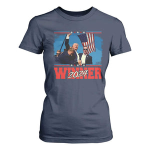 Trump 2024 T Shirt For Women Winner US President American Patriotic TS09 Navy Print Your Wear