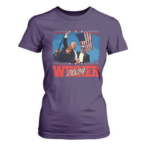 Trump 2024 T Shirt For Women Winner US President American Patriotic TS09 Purple Print Your Wear