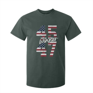 Trump 2024 T Shirt For Kid Winner 45 47 US President American Patriotic TS09 Dark Forest Green Print Your Wear