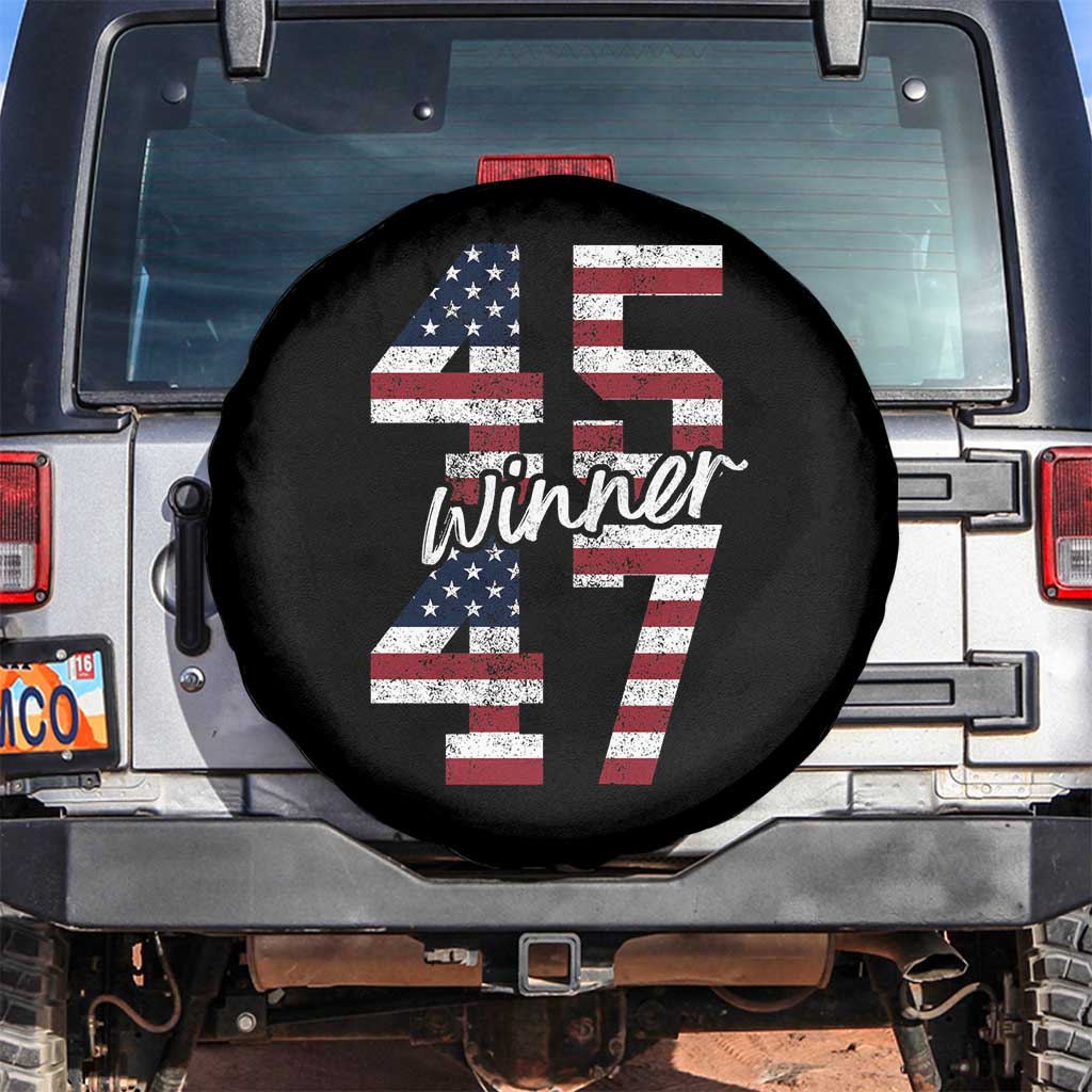 Trump 2024 Spare Tire Cover Winner 45 47 US President American Patriotic TS09 No hole Black Print Your Wear