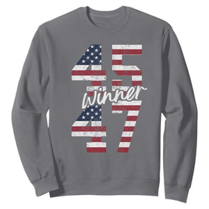 Trump 2024 Sweatshirt Winner 45 47 US President American Patriotic TS09 Charcoal Print Your Wear