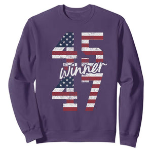 Trump 2024 Sweatshirt Winner 45 47 US President American Patriotic TS09 Purple Print Your Wear