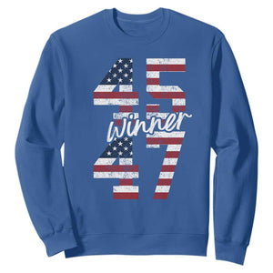 Trump 2024 Sweatshirt Winner 45 47 US President American Patriotic TS09 Royal Blue Print Your Wear