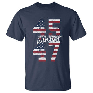 Trump 2024 T Shirt Winner 45 47 US President American Patriotic TS09 Navy Print Your Wear