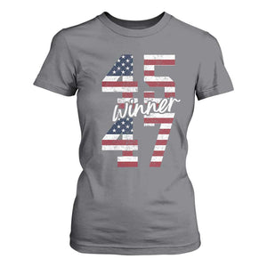 Trump 2024 T Shirt For Women Winner 45 47 US President American Patriotic TS09 Charcoal Print Your Wear