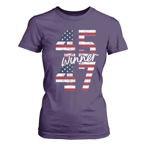 Trump 2024 T Shirt For Women Winner 45 47 US President American Patriotic TS09 Purple Print Your Wear