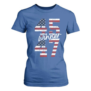 Trump 2024 T Shirt For Women Winner 45 47 US President American Patriotic TS09 Royal Blue Print Your Wear