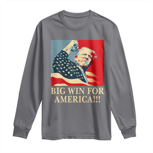 Trump Won 2024 Long Sleeve Shirt Big Win For America TS09 Charcoal Print Your Wear