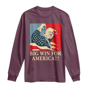 Trump Won 2024 Long Sleeve Shirt Big Win For America TS09 Maroon Print Your Wear