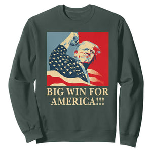 Trump Won 2024 Sweatshirt Big Win For America TS09 Dark Forest Green Print Your Wear