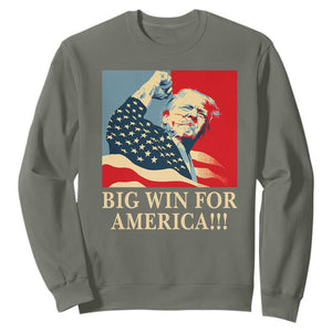 Trump Won 2024 Sweatshirt Big Win For America TS09 Military Green Print Your Wear