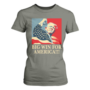 Trump Won 2024 T Shirt For Women Big Win For America TS09 Military Green Print Your Wear