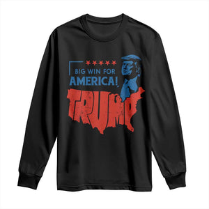 Trump Won 2024 Long Sleeve Shirt Big Win For America Patriotic TS09 Black Print Your Wear