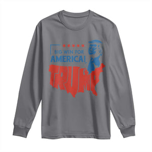 Trump Won 2024 Long Sleeve Shirt Big Win For America Patriotic TS09 Charcoal Print Your Wear