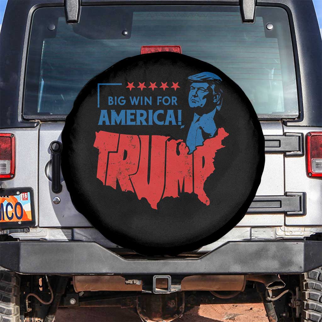 Trump Won 2024 Spare Tire Cover Big Win For America Patriotic TS09 No hole Black Print Your Wear