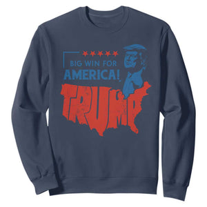 Trump Won 2024 Sweatshirt Big Win For America Patriotic TS09 Navy Print Your Wear