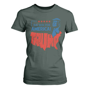 Trump Won 2024 T Shirt For Women Big Win For America Patriotic TS09 Dark Forest Green Print Your Wear