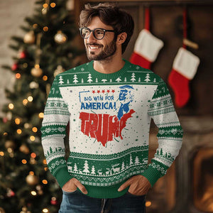 Trump Won 2024 Ugly Christmas Sweater Big Win For America Patriotic TS09 Green Print Your Wear