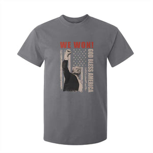 Trump 2024 T Shirt For Kid We Won God Bless America TS09 Charcoal Print Your Wear