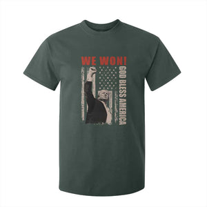 Trump 2024 T Shirt For Kid We Won God Bless America TS09 Dark Forest Green Print Your Wear