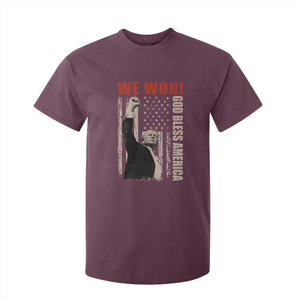 Trump 2024 T Shirt For Kid We Won God Bless America TS09 Maroon Print Your Wear