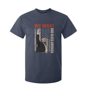 Trump 2024 T Shirt For Kid We Won God Bless America TS09 Navy Print Your Wear