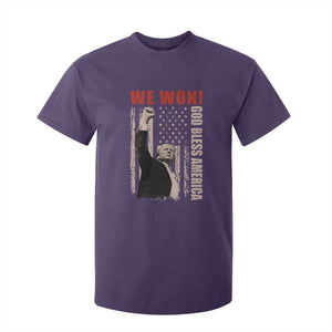 Trump 2024 T Shirt For Kid We Won God Bless America TS09 Purple Print Your Wear