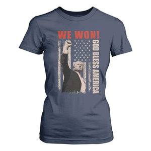 Trump 2024 T Shirt For Women We Won God Bless America TS09 Navy Print Your Wear