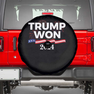 Trump Won 2024 Spare Tire Cover US President American Firework Patriotic TS09 Black Print Your Wear