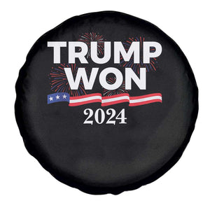 Trump Won 2024 Spare Tire Cover US President American Firework Patriotic TS09 Print Your Wear