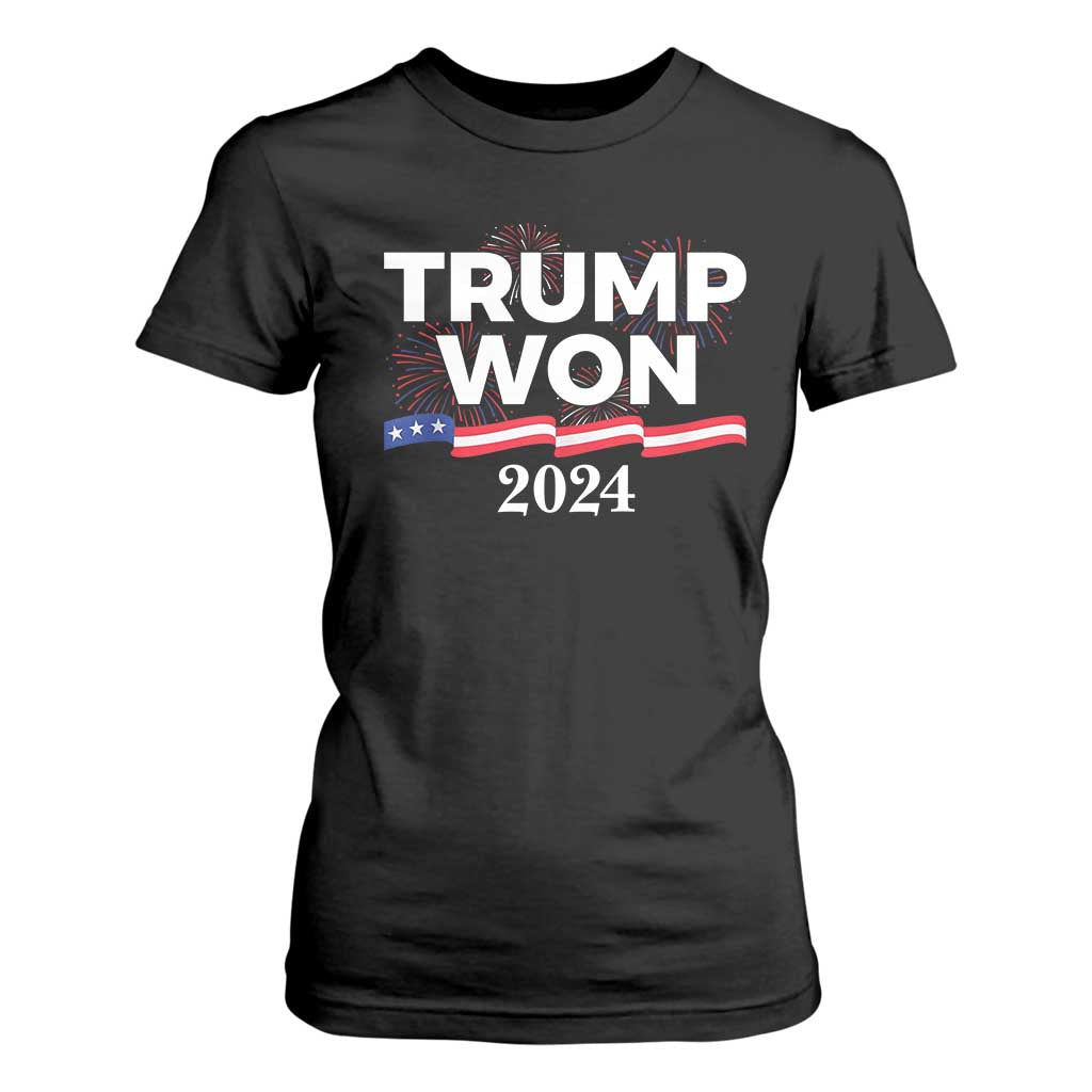 Trump Won 2024 T Shirt For Women US President American Firework Patriotic TS09 Black Print Your Wear