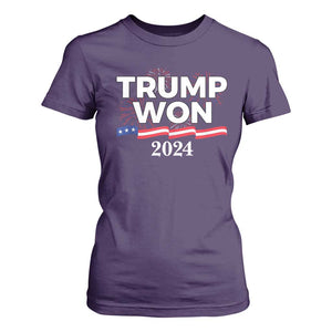 Trump Won 2024 T Shirt For Women US President American Firework Patriotic TS09 Purple Print Your Wear