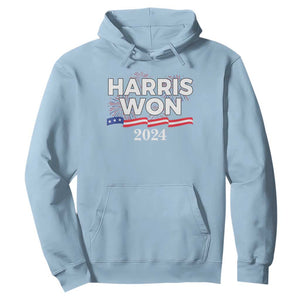 Harris Won 2024 Hoodie US President American Firework Patriotic TS09 Light Blue Print Your Wear