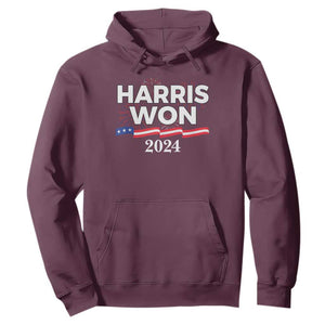 Harris Won 2024 Hoodie US President American Firework Patriotic TS09 Maroon Print Your Wear