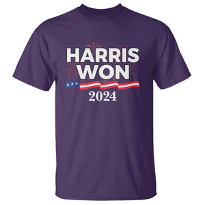 Harris Won 2024 T Shirt US President American Firework Patriotic TS09 Purple Print Your Wear