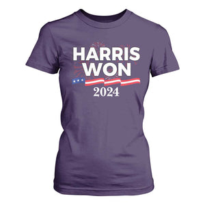 Harris Won 2024 T Shirt For Women US President American Firework Patriotic TS09 Purple Print Your Wear