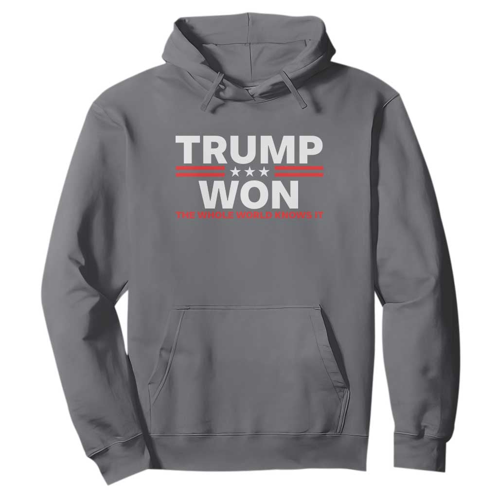 Trump Won 2024 Hoodie The Whole World Knows It TS09 Charcoal Print Your Wear
