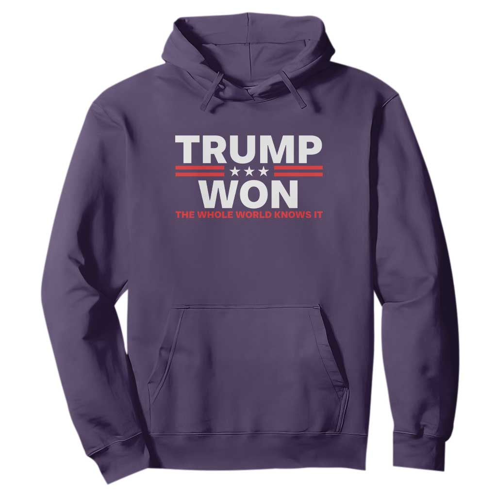 Trump Won 2024 Hoodie The Whole World Knows It TS09 Purple Print Your Wear
