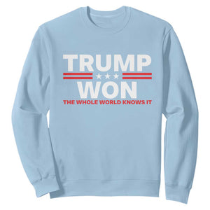 Trump Won 2024 Sweatshirt The Whole World Knows It TS09 Light Blue Print Your Wear