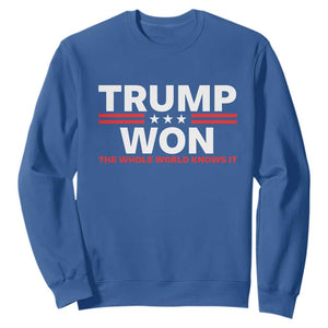 Trump Won 2024 Sweatshirt The Whole World Knows It TS09 Royal Blue Print Your Wear