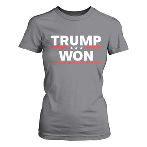 Trump Won 2024 T Shirt For Women The Whole World Knows It TS09 Charcoal Print Your Wear