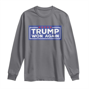 Trump Won Again 2024 Long Sleeve Shirt TS09 Charcoal Print Your Wear