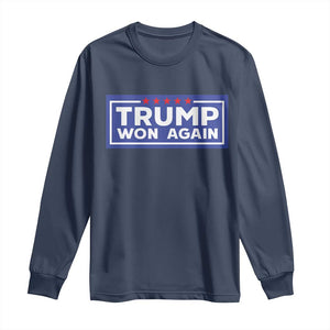 Trump Won Again 2024 Long Sleeve Shirt TS09 Navy Print Your Wear