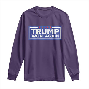 Trump Won Again 2024 Long Sleeve Shirt TS09 Purple Print Your Wear