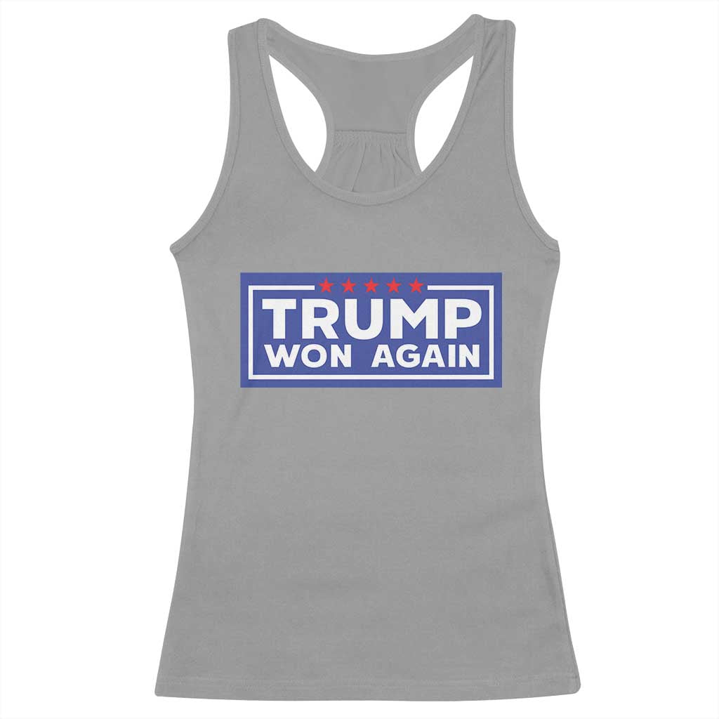 Trump Won Again 2024 Racerback Tank Top TS09 Sport Gray Print Your Wear