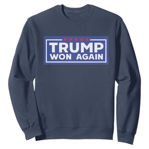 Trump Won Again 2024 Sweatshirt TS09 Navy Print Your Wear