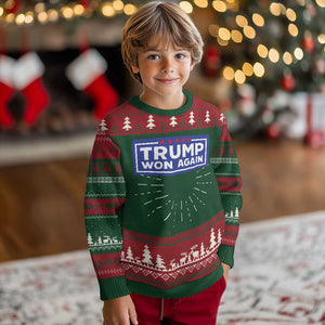 Trump Won Again 2024 Ugly Christmas Sweater TS09 Christmas Print Your Wear